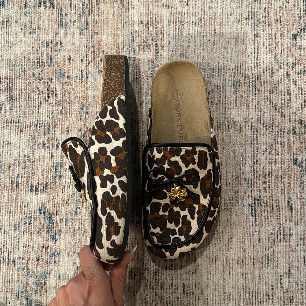 Tory Burch Leapord mules
